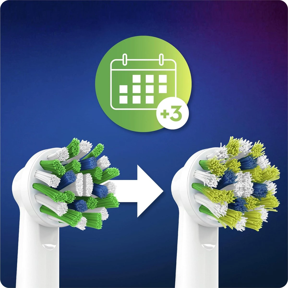 Oral B Oral-B CrossAction - Met CleanMaximiser-technologie - Opzetborstels - 3 Stuks 5 Oral B Oral-B CrossAction - Met CleanMaximiser-technologie - Opzetborstels - 3 Stuks - Afbeelding 3