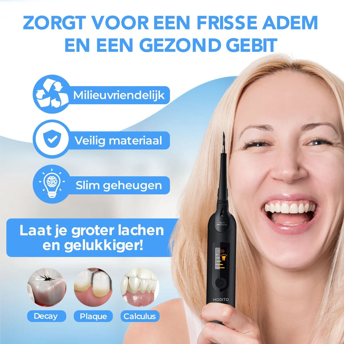 Merkloos Tandsteen Verwijderaar - 5 Standen - Inclusief Tandarts Set - Met 3 Opzetstukken - Elektrisch - Tandplak 3 Merkloos Tandsteen Verwijderaar - 5 Standen - Inclusief Tandarts Set - Met 3 Opzetstukken - Elektrisch - Tandplak