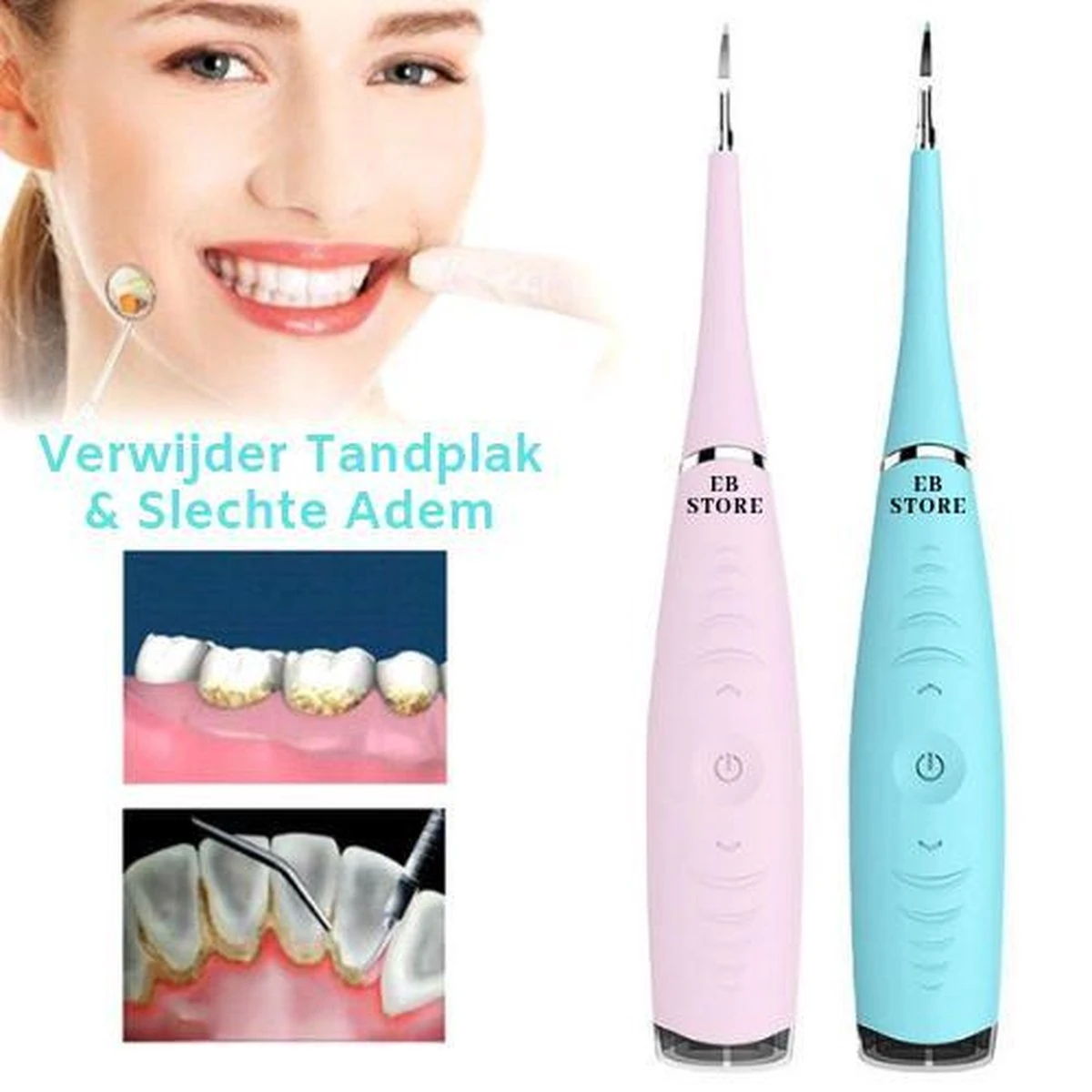 Elektrisch Tandplak Verwijderen - Flosapparaat - Slechte Adem Verhelpen - Tandsteen Weghalen - Tanden Reinigen - Thee + Koffie + Rook Aanslag Verwijderen - Gele Tanden Witten - Mond Verzorging - Tandartshaakje - Gebit Schoonmaken - EB Store 4 Elektrisch Tandplak Verwijderen - Flosapparaat - Slechte Adem Verhelpen - Tandsteen Weghalen - Tanden Reinigen - Thee + Koffie + Rook Aanslag Verwijderen - Gele Tanden Witten - Mond Verzorging - Tandartshaakje - Gebit Schoonmaken - EB Store - Afbeelding 2