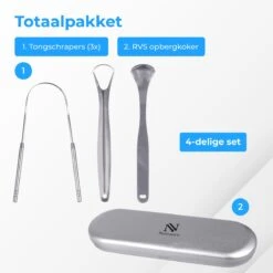 Nuvance - Professionele Tongschraper - 3 In 1 Set - Voor Mondverzorging - Tongreiniger - Tong Schraper - Tongue Scraper - RVS -Winkel Voor Persoonlijke Verzorging 1200x1200 554