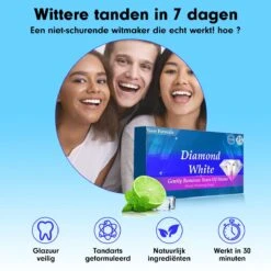 Diamond White - Teeth Whitening Strips - 28x Strips - Zonder Peroxide (0%) - Tandenbleekset - Tandenbleek Strips – Mint -Winkel Voor Persoonlijke Verzorging 1200x1200 59