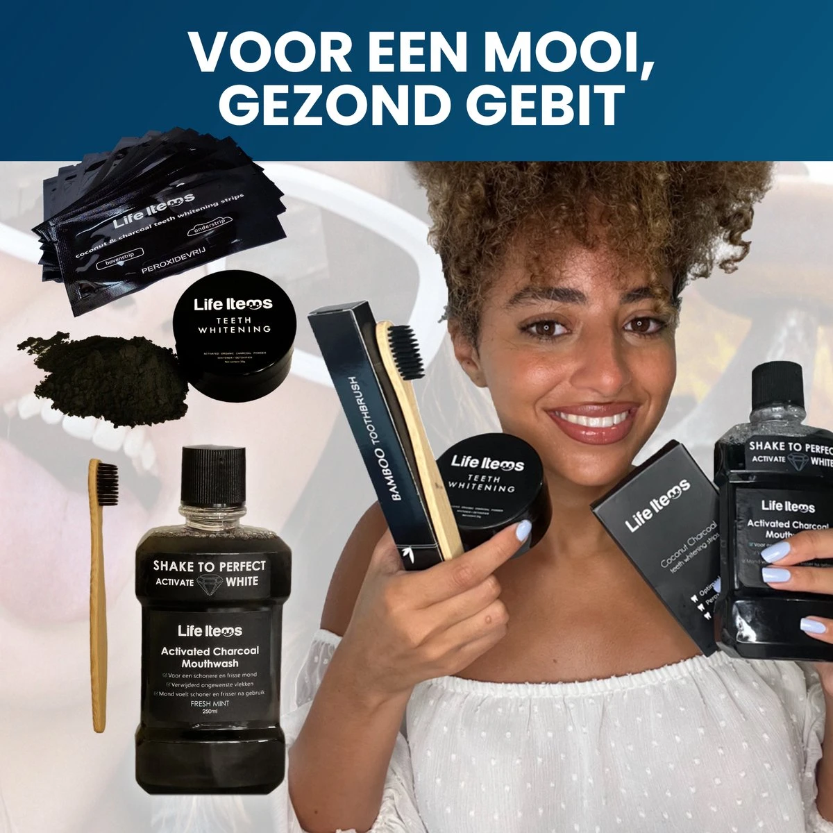 Tandenbleekset Voor Teeth Whitening Inclusief Gratis Whitening Strips - Wittere Tanden - Tanden Bleken - Frisse Adem - Tandsteen - Tandplak - Gele Tanden 4 Tandenbleekset Voor Teeth Whitening Inclusief Gratis Whitening Strips - Wittere Tanden - Tanden Bleken - Frisse Adem - Tandsteen - Tandplak - Gele Tanden - Afbeelding 2
