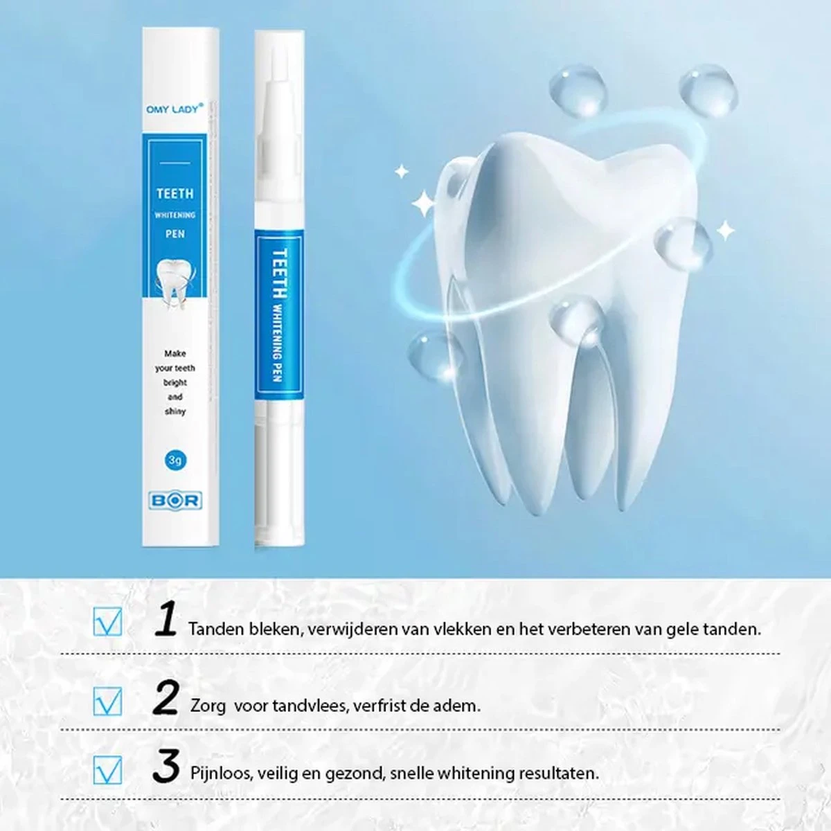 BOR Tanden Bleekpen - Tanden Bleken - Tandenbleekset - Whitening Pen - Tandenblekers - Wittere Tanden - Teeth Whitening Pen - Tanden Bleker 4 BOR Tanden Bleekpen - Tanden Bleken - Tandenbleekset - Whitening Pen - Tandenblekers - Wittere Tanden - Teeth Whitening Pen - Tanden Bleker - Afbeelding 2