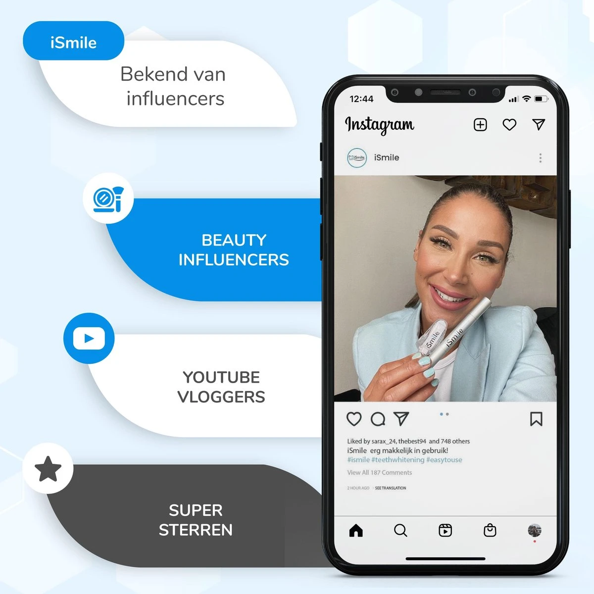 ISmile Professionele Tandenbleekset - Veilig Tanden Bleken - Zonder Peroxide - Witte Tanden - Teeth Whitening 6 ISmile Professionele Tandenbleekset - Veilig Tanden Bleken - Zonder Peroxide - Witte Tanden - Teeth Whitening - Afbeelding 4