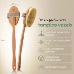 100% Vegan Lichaamsborstel Met Lange Afneembare Steel - Rugborstel/Badborstel/Doucheborstel - Dry Brushing Huidborstel - Droogborstel - Douche -Winkel Voor Persoonlijke Verzorging 1200x1200 776