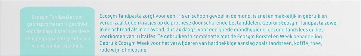 Ecosym Tandpasta - Kunstgebitreiniging - 75 Ml 8 Ecosym Tandpasta - Kunstgebitreiniging - 75 Ml - Afbeelding 6
