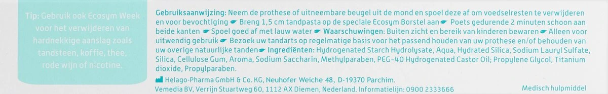 Ecosym Tandpasta - Kunstgebitreiniging - 75 Ml 6 Ecosym Tandpasta - Kunstgebitreiniging - 75 Ml - Afbeelding 4