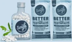 Smyle - Tandpasta Tabletten - Met Fluoride - Tandpasta Tabs + 2 Navulzakjes Van 65 Tabs