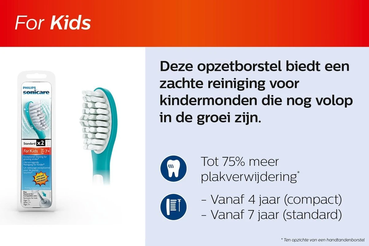 Philips Sonicare For Kids HX6044/33 - 4 Stuks 5 Philips Sonicare For Kids HX6044/33 - 4 Stuks - Afbeelding 3