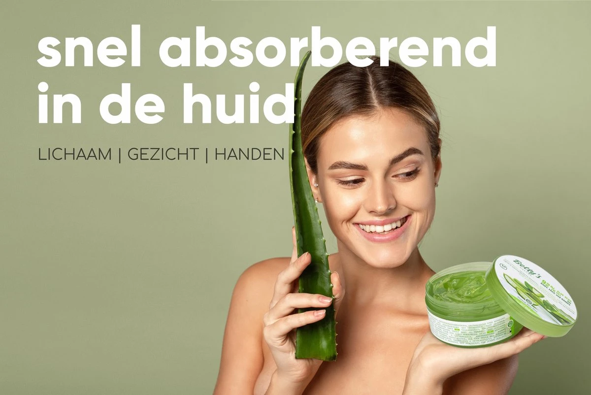 Betty's Nature Aloe Vera Gel 92% - 300ml - Verzorgende Hydraterende Gel - Voor Het Hele Lichaam En Haar 4 Betty's Nature Aloe Vera Gel 92% - 300ml - Verzorgende Hydraterende Gel - Voor Het Hele Lichaam En Haar - Afbeelding 2