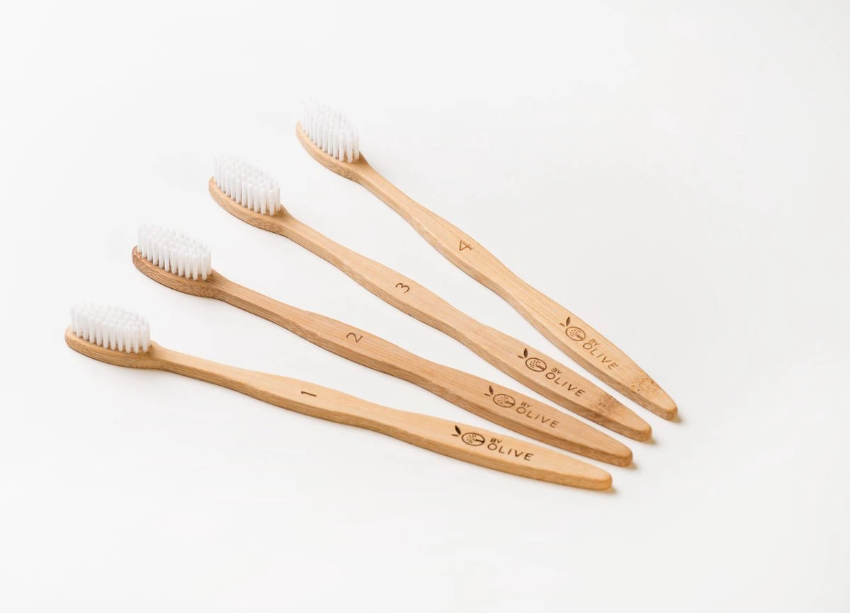 Bamboe Tandenborstel By Olive 4 St. Genummerd 100% Moso Bamboo 8 Bamboe Tandenborstel By Olive 4 St. Genummerd 100% Moso Bamboo - Afbeelding 6