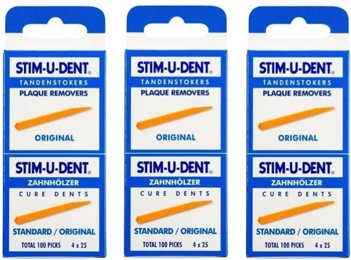 Stimudent Origineel - Tandenstokers - 3 X 100 Stuks - Voordeelverpakking 4 Stimudent Origineel - Tandenstokers - 3 X 100 Stuks - Voordeelverpakking - Afbeelding 2