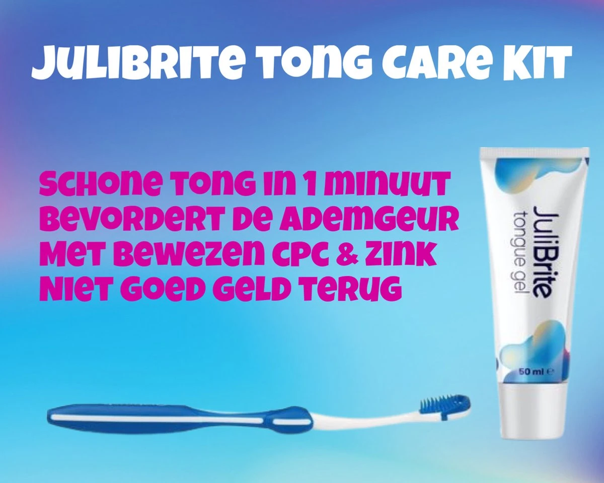 JuliBrite® Tong Gel (50ML) & Tongschraper - Reinigt Witte Tong Aanslag - Tegen Slechte Adem - Met Zink & CPC - Tongreiniger Set - Halitose & Beslagen Tong 5 JuliBrite® Tong Gel (50ML) & Tongschraper - Reinigt Witte Tong Aanslag - Tegen Slechte Adem - Met Zink & CPC - Tongreiniger Set - Halitose & Beslagen Tong - Afbeelding 3