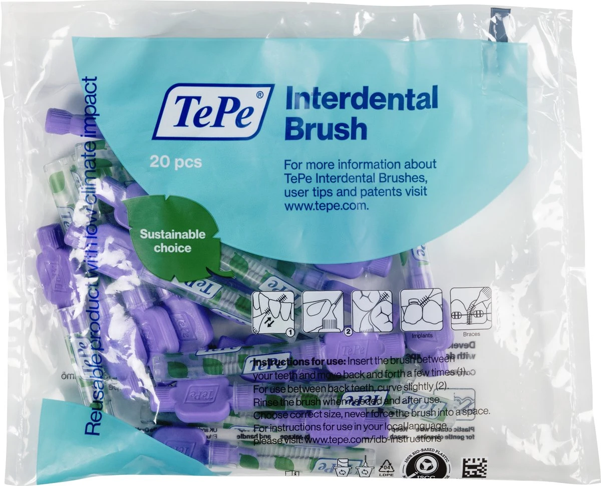 TePe Interdentale Ragers Original Paars ISO Maat 6 – 1,1 Mm (20 Stuks) 4 TePe Interdentale Ragers Original Paars ISO Maat 6 – 1,1 Mm (20 Stuks) - Afbeelding 2