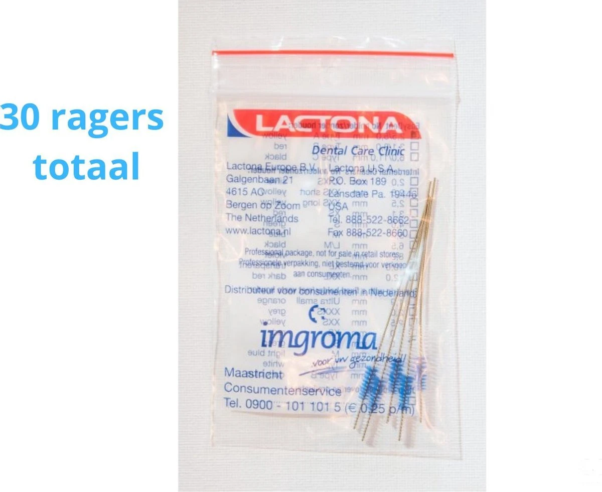 Lactona EasyDent Type A 2,5 - 5mm - Ragers - 6 Gripzak X 5 Stuks 6 Lactona EasyDent Type A 2,5 - 5mm - Ragers - 6 Gripzak X 5 Stuks - Afbeelding 4