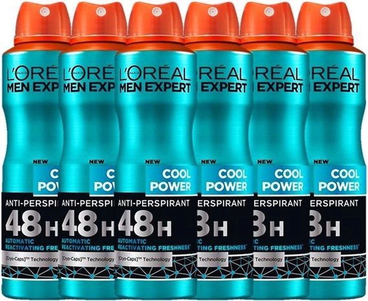 L’Oréal Paris Men Expert Cool Powder Deodorant Spray - 6 X 150 Ml 5 L’Oréal Paris Men Expert Cool Powder Deodorant Spray - 6 X 150 Ml - Afbeelding 3