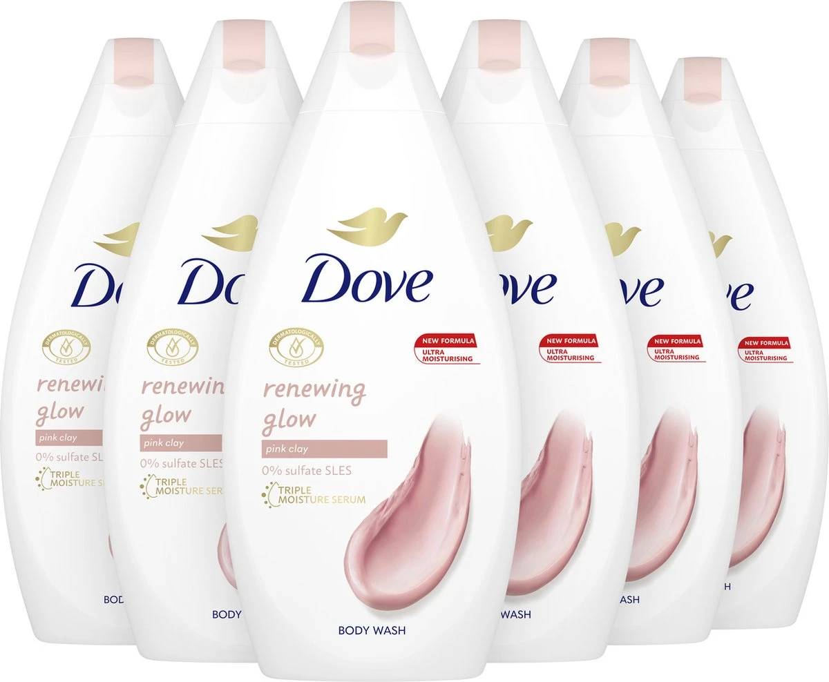 Dove Renewing Glow Douchegel - 6 X 450 Ml - Voordeelverpakking 3 Dove Renewing Glow Douchegel - 6 X 450 Ml - Voordeelverpakking