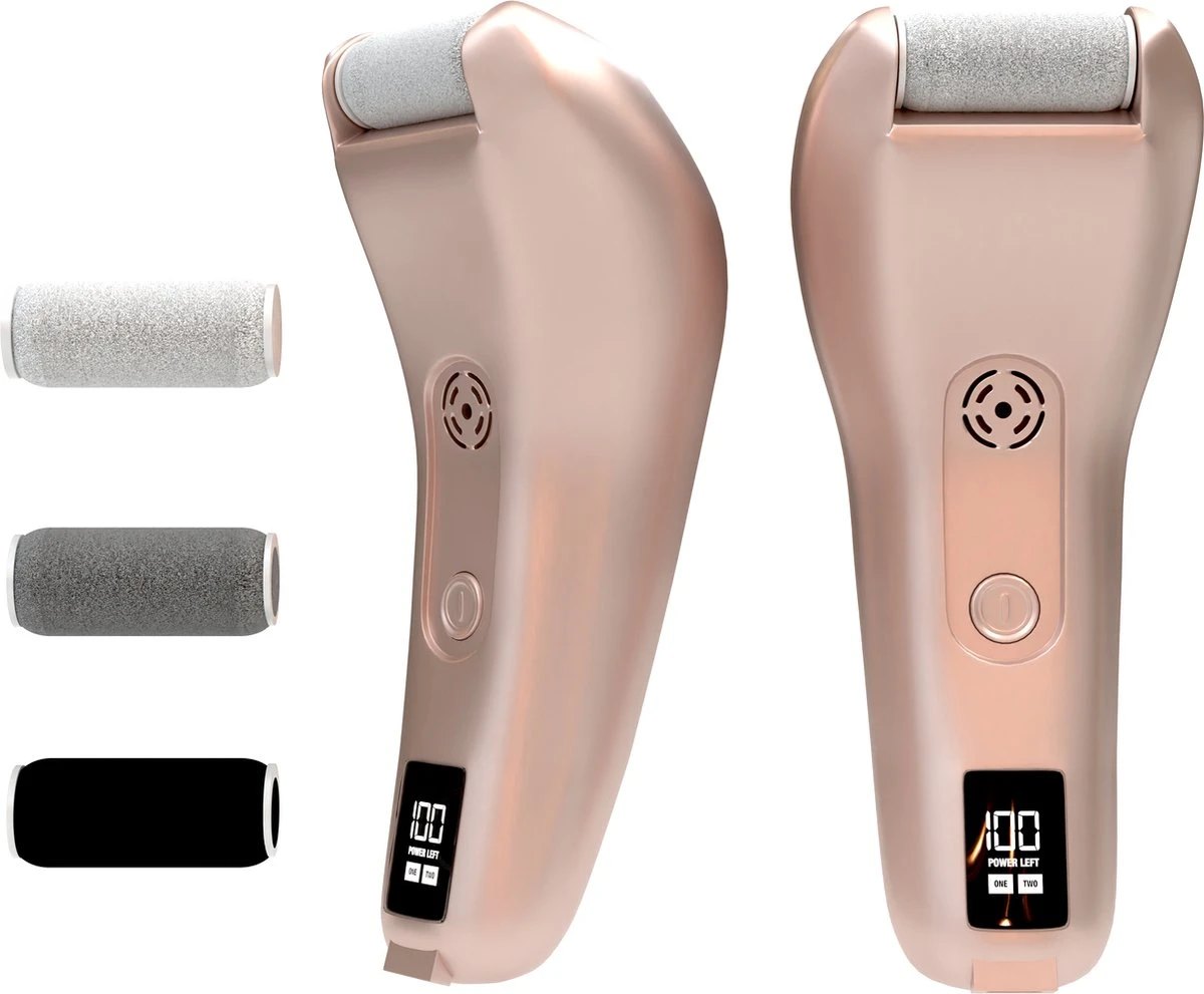 BAESS Elektrische Eeltverwijderaar - 3 Slijprollen - Afzuiging - Oplaadbaar - Goud 3 BAESS Elektrische Eeltverwijderaar - 3 Slijprollen - Afzuiging - Oplaadbaar - Goud