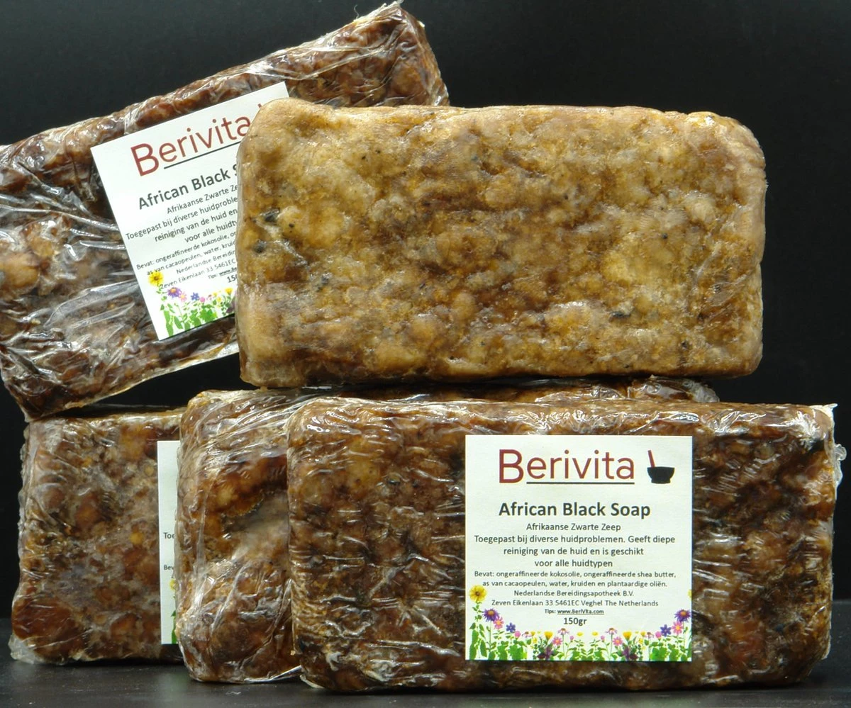 African Black Soap - Afrikaanse Zwarte Zeep - 150 Gram - 100% Natuurlijke Zeep 7 African Black Soap - Afrikaanse Zwarte Zeep - 150 Gram - 100% Natuurlijke Zeep - Afbeelding 5