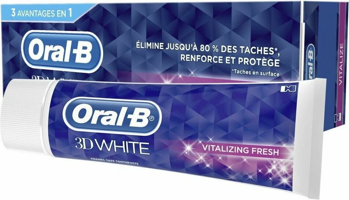 Oral B Oral-B 3D White Vitalize - Voor Witte Tanden - Tandpasta 75ml 3 Oral B Oral-B 3D White Vitalize - Voor Witte Tanden - Tandpasta 75ml