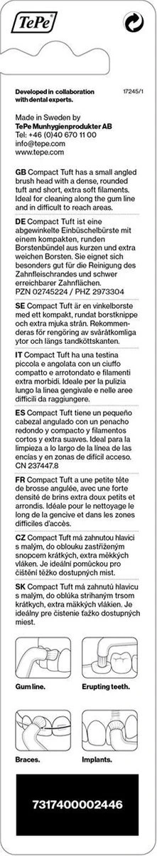 TePe Compact Tuft - Single Tufted Borstel - Tandenborstel 5 TePe Compact Tuft - Single Tufted Borstel - Tandenborstel - Afbeelding 3