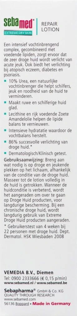 Sebamed Extreme Dry Urea Repair - Lotion 10% - Huidverzorging - 200 Ml -Winkel Voor Persoonlijke Verzorging 292x1200 3