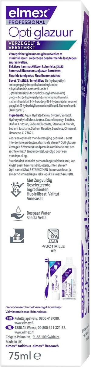 Elmex Glazuur Protection Tandpasta 4 X 75ml - Voordeelverpakking 9 Elmex Glazuur Protection Tandpasta 4 X 75ml - Voordeelverpakking - Afbeelding 7