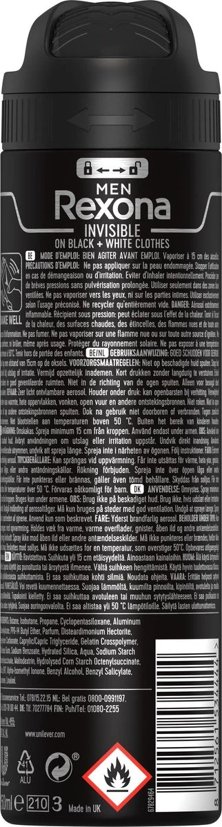 Rexona Men Invisible Anti-Transpirant Spray - 6 X 150 Ml - Voordeelverpakking 12 Rexona Men Invisible Anti-Transpirant Spray - 6 X 150 Ml - Voordeelverpakking - Afbeelding 10