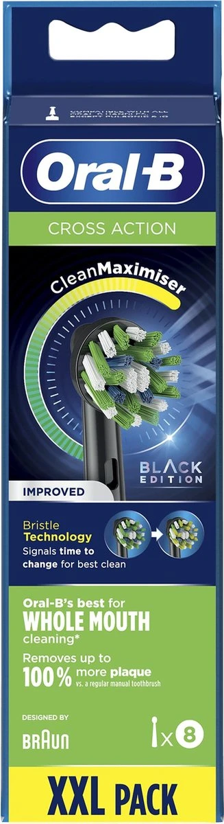 Oral B Oral-B CrossAction - Met CleanMaximiser-technologie - Opzetborstels - Zwart - 8 Stuks 10 Oral B Oral-B CrossAction - Met CleanMaximiser-technologie - Opzetborstels - Zwart - 8 Stuks - Afbeelding 8