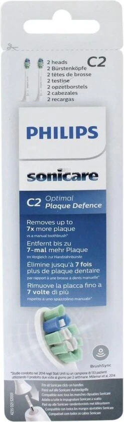 Philips Sonicare C2 Optimal Plaque Defence HX9022/10 - Opzetborstels - 2 Stuks -Winkel Voor Persoonlijke Verzorging 355x1200