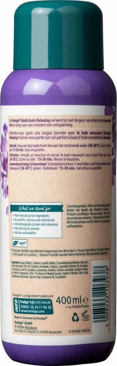 Kneipp Relaxing - Badschuim 7 Kneipp Relaxing - Badschuim - Afbeelding 5