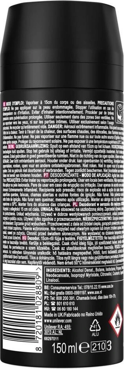Axe Wild Fresh Bergamot & Pink Pepper Deodorant Bodyspray - 6 X 150 Ml - Voordeelverpakking 14 Axe Wild Fresh Bergamot & Pink Pepper Deodorant Bodyspray - 6 X 150 Ml - Voordeelverpakking - Afbeelding 12