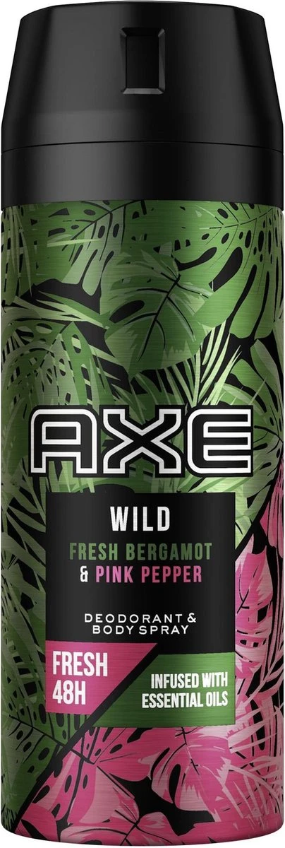 Axe Wild Fresh Bergamot & Pink Pepper Deodorant Bodyspray - 6 X 150 Ml - Voordeelverpakking 15 Axe Wild Fresh Bergamot & Pink Pepper Deodorant Bodyspray - 6 X 150 Ml - Voordeelverpakking - Afbeelding 13