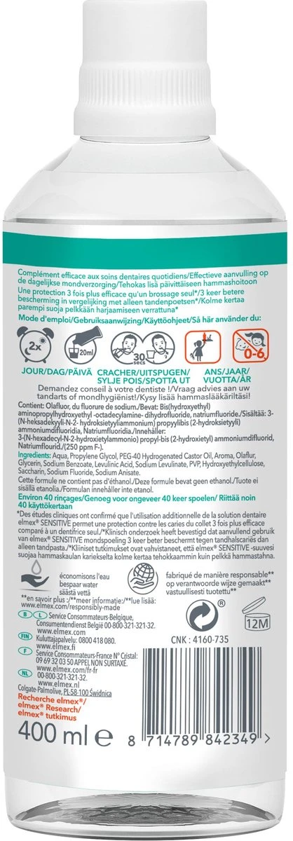 Elmex Sensitive Mondwater - 2 X 400 Ml - Voordeelverpakking 9 Elmex Sensitive Mondwater - 2 X 400 Ml - Voordeelverpakking - Afbeelding 7