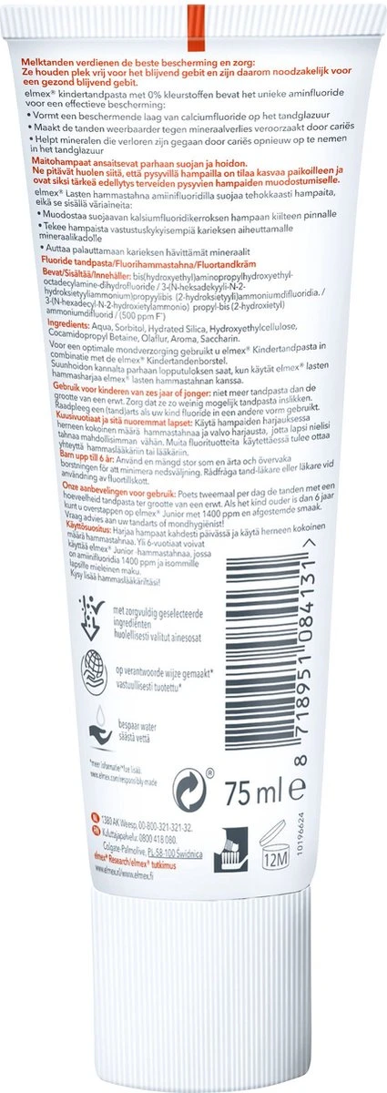 Elmex Peuter (0 Tot 5 Jaar) Kindertandpasta 6 X 75ml - Voordeelverpakking 9 Elmex Peuter (0 Tot 5 Jaar) Kindertandpasta 6 X 75ml - Voordeelverpakking - Afbeelding 7