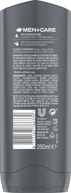 Dove Men+Care Clean Comfort Verzorgende Douchegel - 6 X 250 Ml - Voordeelverpakking 11 Dove Men+Care Clean Comfort Verzorgende Douchegel - 6 X 250 Ml - Voordeelverpakking -Winkel Voor Persoonlijke Verzorging 444x1200 6