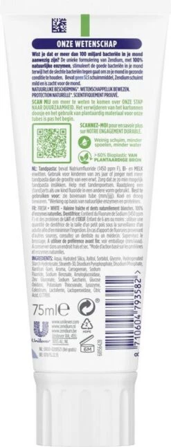 Zendium Fresh+Whitening Tandpasta- 12 X 75 Ml - Voordeelverpakking -Winkel Voor Persoonlijke Verzorging 459x1200 2