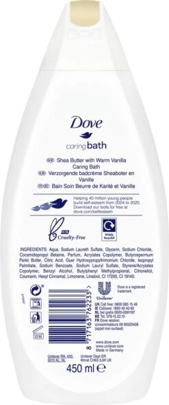 Dove Caring Bath Sheaboter & Vanille Badcrème - 6 X 450 Ml - Voordeelverpakking -Winkel Voor Persoonlijke Verzorging 502x1200 8