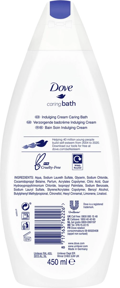 Dove Caring Bath Indulging Cream Badcrème - 6 X 450 Ml - Voordeelverpakking 5 Dove Caring Bath Indulging Cream Badcrème - 6 X 450 Ml - Voordeelverpakking - Afbeelding 3