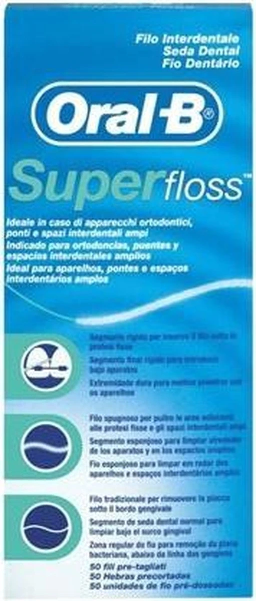 Oral B Oral-B Superfloss - 50 Stuks - Flosdraad 11 Oral B Oral-B Superfloss - 50 Stuks - Flosdraad - Afbeelding 9