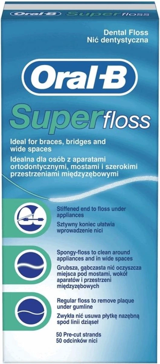 Oral B Oral-B Superfloss - 50 Stuks - Flosdraad 14 Oral B Oral-B Superfloss - 50 Stuks - Flosdraad - Afbeelding 12