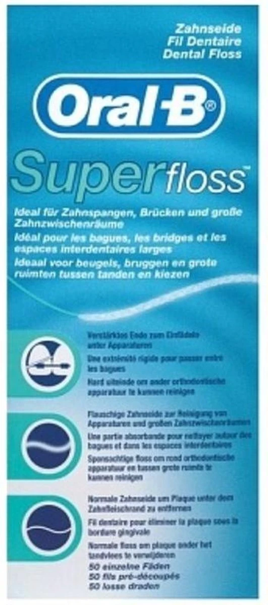 Oral B Oral-B Superfloss - 50 Stuks - Flosdraad 6 Oral B Oral-B Superfloss - 50 Stuks - Flosdraad - Afbeelding 4