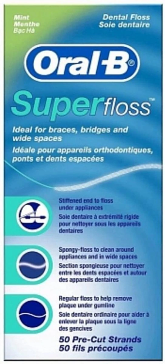 Oral B Oral-B Superfloss - 50 Stuks - Flosdraad 7 Oral B Oral-B Superfloss - 50 Stuks - Flosdraad - Afbeelding 5