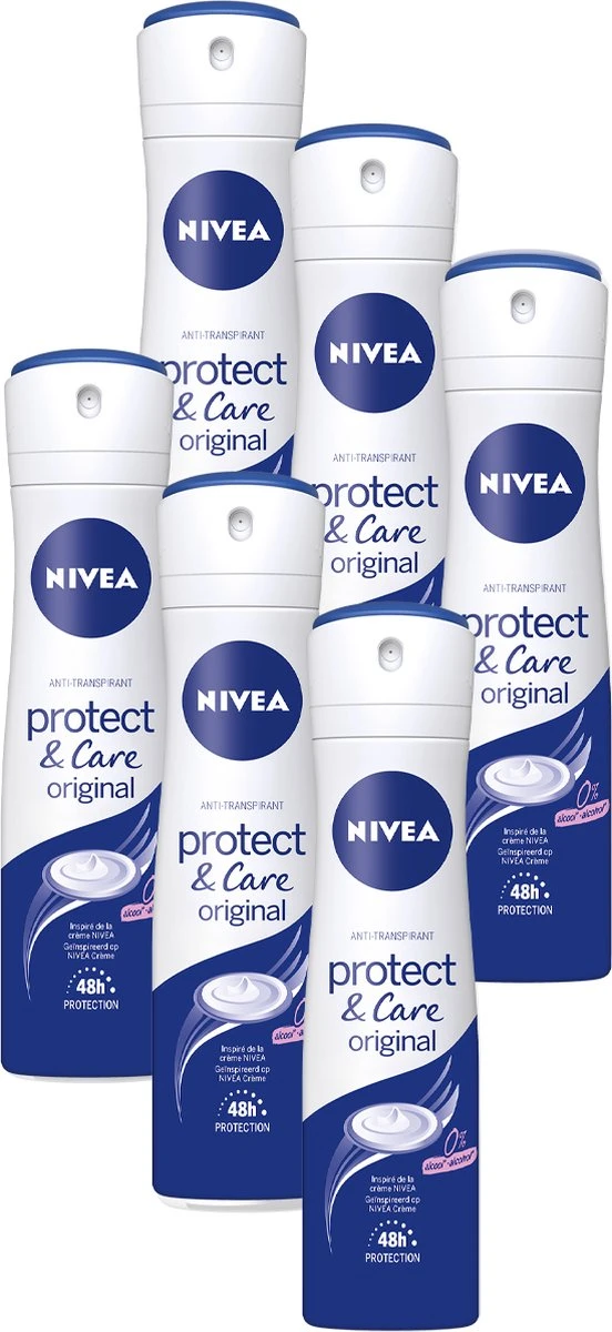 NIVEA Protect & Care - 6 X 150 Ml - Voordeelverpakking - Deodorant Spray 3 NIVEA Protect & Care - 6 X 150 Ml - Voordeelverpakking - Deodorant Spray
