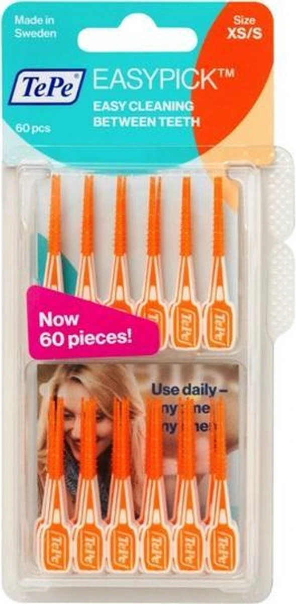 TePe EasyPick Oranje Maat XS/S – 60 Stuks 3 TePe EasyPick Oranje Maat XS/S – 60 Stuks