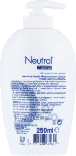 Neutral Vloeibare Handzeep Parfumvrij - 6 X 250 Ml - Voordeelverpakking 15 Neutral Vloeibare Handzeep Parfumvrij - 6 X 250 Ml - Voordeelverpakking -Winkel Voor Persoonlijke Verzorging 591x1200 2