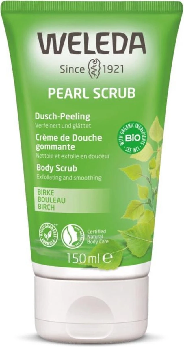 Weleda Berken Pearl Scrub Douchecrème 3 Weleda Berken Pearl Scrub Douchecrème