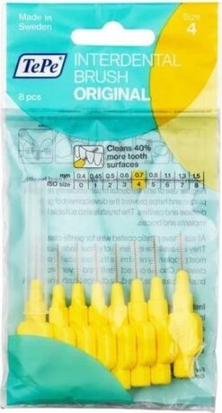 TePe Origineel Geel - 0,7mm - 8 Stuks - Rager 11 TePe Origineel Geel - 0,7mm - 8 Stuks - Rager -Winkel Voor Persoonlijke Verzorging 645x1200