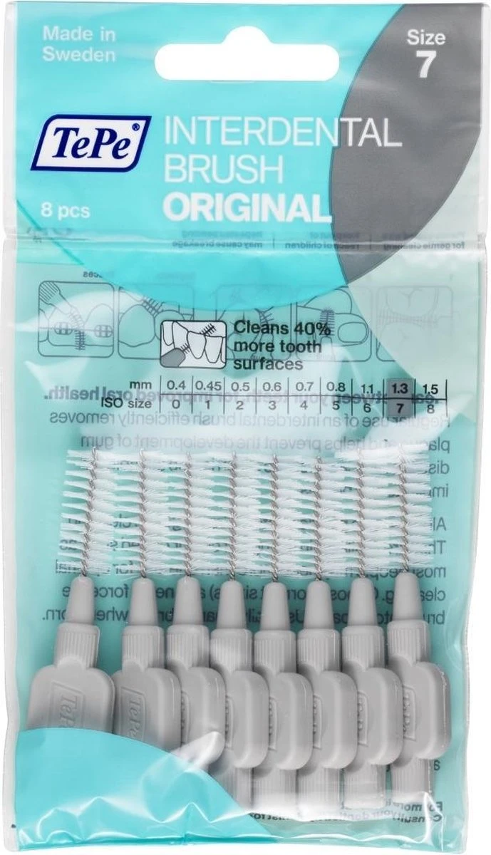 TePe Origineel Grijs - 1,3mm - 8 Stuks - Rager 3 TePe Origineel Grijs - 1,3mm - 8 Stuks - Rager