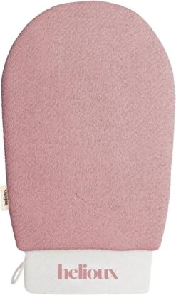 Helioux® Exfoliating Glove - Scrub Handschoen Washand - Voor Lichaam & Gezicht - Verwijderen Van Dode Huidcellen Of Zelfbruiner - Roze - Pink